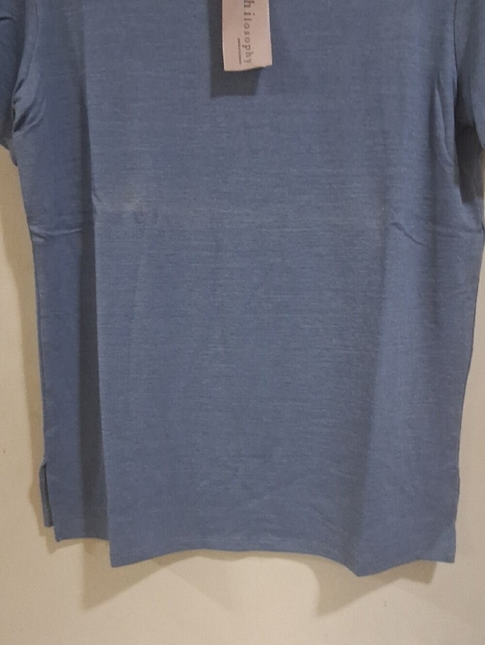 Nwt Women Philosophy Light Blue Crewneck Short Sleeve Tee - Picture 3 of 6